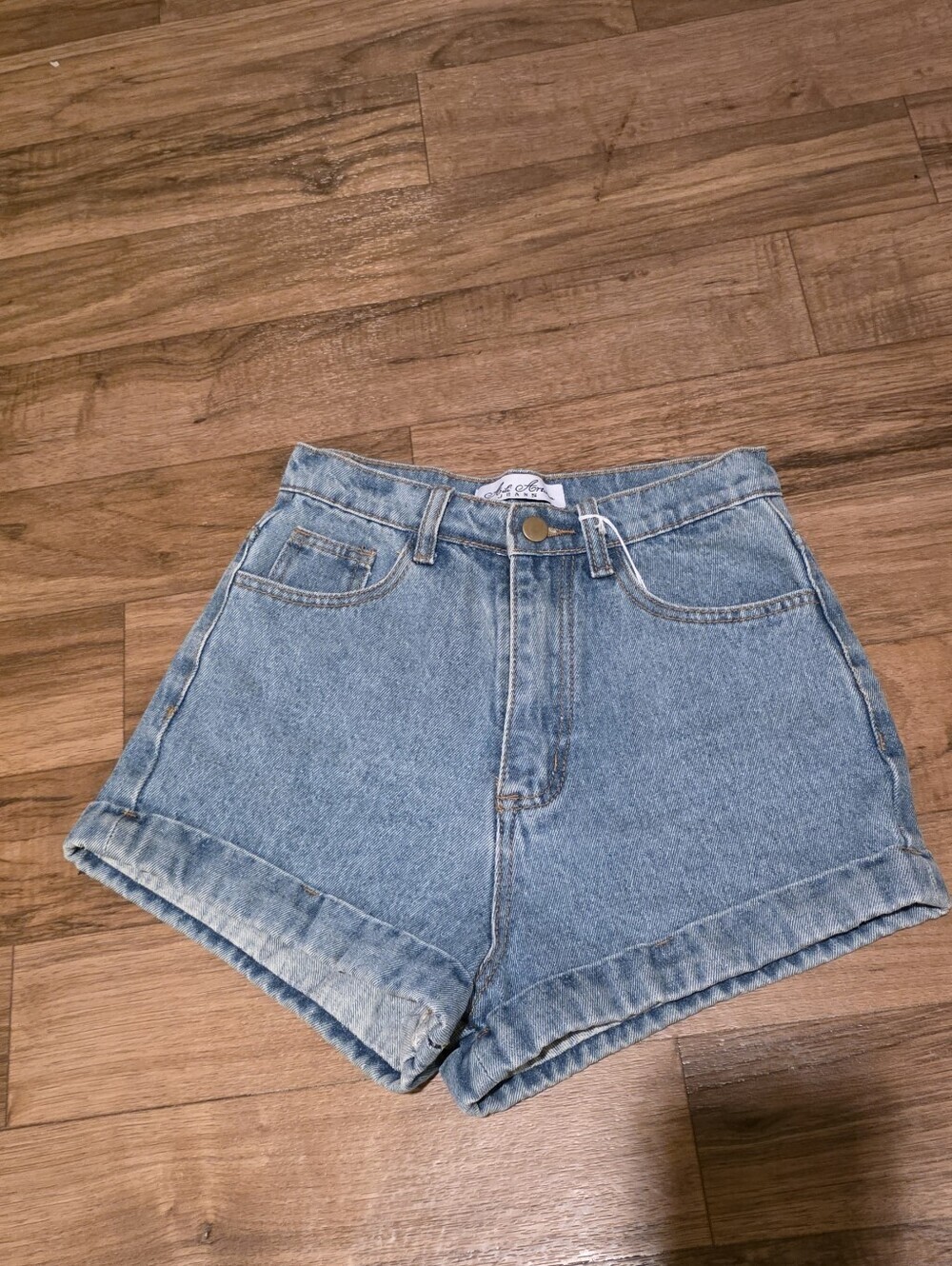 High-Waist Light Blue Denim Shorts - Women